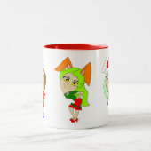 Weihnachtsmädchen Zweifarbige Tasse (Mittel)