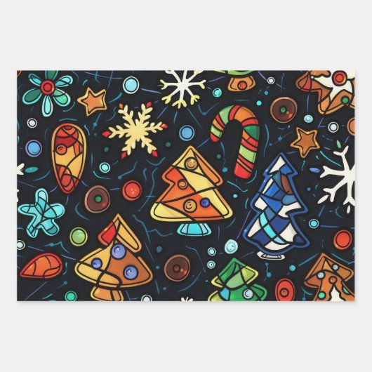 Weihnachtsmagie Geschenkpapier Set (Vorderseite)