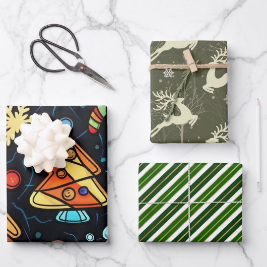 Weihnachtsmagie Geschenkpapier Set (Vorderseite)