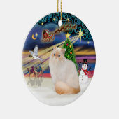 Weihnachtsmagie - Himalaya-Katze (Flammpunkt) Keramik Ornament (Rechts)