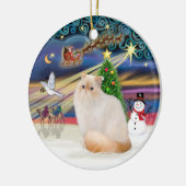 Weihnachtsmagie - Himalaya-Katze (Flammpunkt) Keramik Ornament (Links)