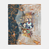 Weihnachtsmagie mit Snowman und Freunden Fleecedecke (Vorderseite)