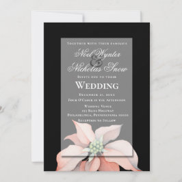 Weihnachtsmagie/ Poinsettia Blume/ Schwarze Hochze Ankündigung