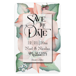 Weihnachtsmagie/Poinsettia Hochzeit - Save the Dat Magnet