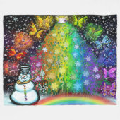Weihnachtsmagie Rainbow Fleece Blanket (Vorderseite (Horizontal))