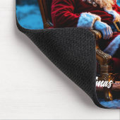 Weihnachtsmagie Santa Claus gemütlicher Kamin Mousepad (Ecke)