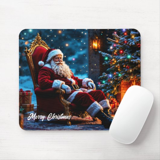 Weihnachtsmagie Santa Claus gemütlicher Kamin Mousepad (Mit Mouse)