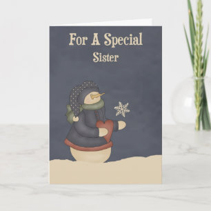 Weihnachtsmagie Snowflake Schwester Feiertagskarte