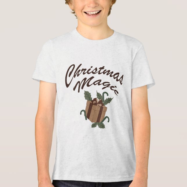 Weihnachtsmagie Tri-Blend Shirt (Vorderseite)