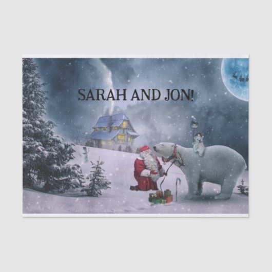 Weihnachtsmagie Vintages Tissue Paper Seidenpapier (Vorderseite)