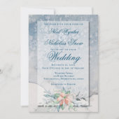 Weihnachtsmagie/Wasserfarbe Poinsettia Hochzeit Ankündigung (Vorderseite)