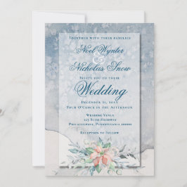 Weihnachtsmagie/Wasserfarbe Poinsettia Hochzeit Ankündigung