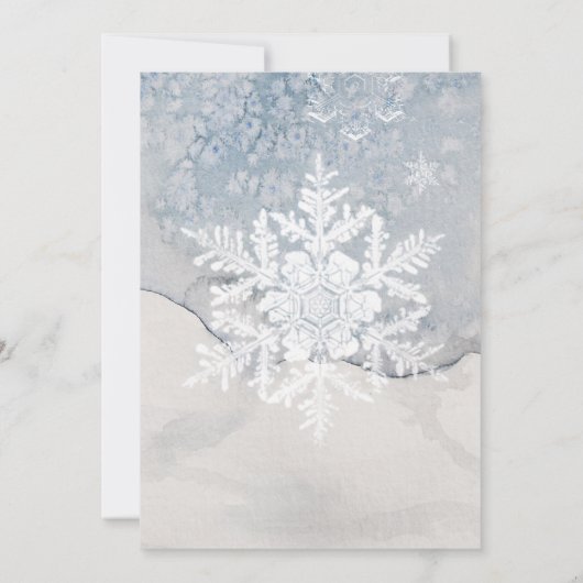 Weihnachtsmagie/Wasserfarbe Poinsettia Hochzeit Ankündigung (Rückseite)