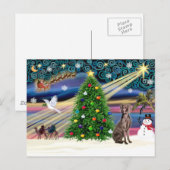 Weihnachtsmagier Feiertagspostkarte (Vorne/Hinten)