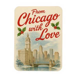Weihnachtsmagnet - aus Chicago mit Liebe Magnet