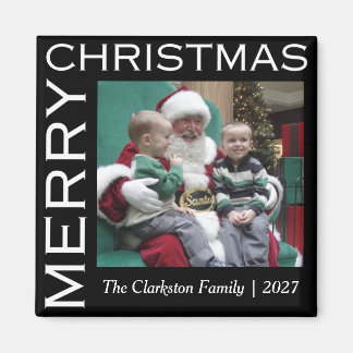 Weihnachtsmagnet Familienfoto mit Frohe Weihnachte Magnet