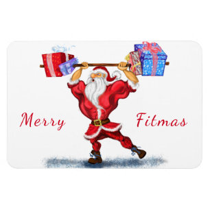 Weihnachtsmagnet Geschenk Bodybuilder Santa Fun Magnet