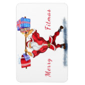 Weihnachtsmagnet Geschenk Bodybuilder Santa Fun Magnet (Vertikal)