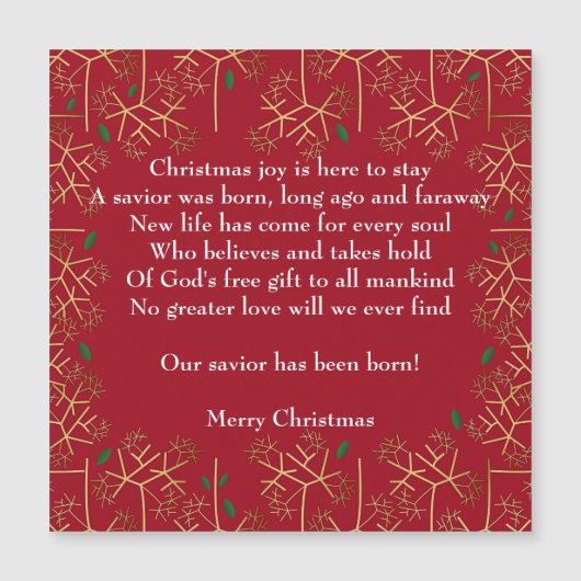 Weihnachtsmagnet-Karte Magnetkarte (Vorderseite)