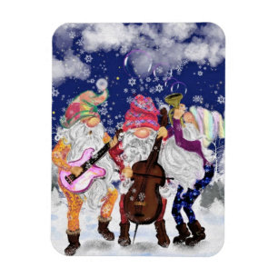 Weihnachtsmagnet mit Gnomes Music Band Magnet
