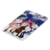 Weihnachtsmagnet mit Gnomes Music Band Magnet (Linke Seite)