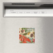 Weihnachtsmagnet mit Vogel und Blume Magnet (In Situ (Geschirrspüler))