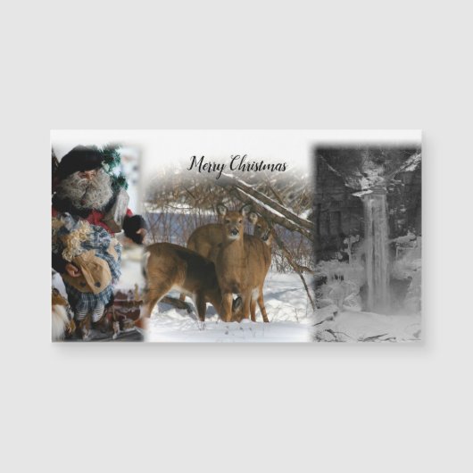Weihnachtsmagnet - Santa/Hirsche/Fälle Magnetkarte (Vorderseite)