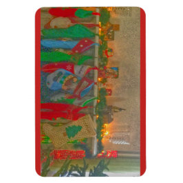Weihnachtsmagnet - Strümpfe am Kamin hängen Magnet