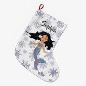 Weihnachtsmaid Niedlich Name Silber Weiß Großer Weihnachtsstrumpf (Vorderansicht (hängend))