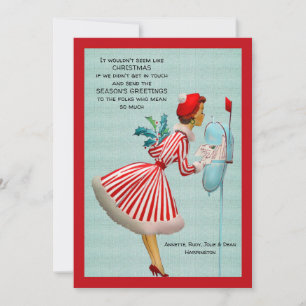 Weihnachtsmail Vintage Grußkarte Feiertagskarte