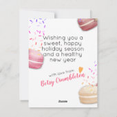 Weihnachtsmakaroon-Kekse-Sprinklen backen von Feiertagskarte (Rückseite)