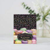 Weihnachtsmakaroon-Kekse-Sprinklen backen von Feiertagskarte (Stehend Vorderseite)