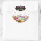 Weihnachtsmakaroon-Kekse-Sprinklen backen von Runder Aufkleber (Tasche)