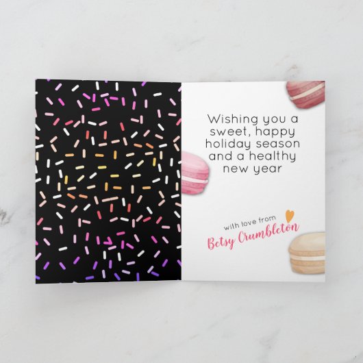 Weihnachtsmakronenkekse sprinklerartig backen feiertagskarte (Innenseite)