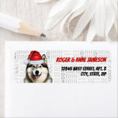 Weihnachtsmalamute Santa Dog Rücksendeadresse (Insitu)