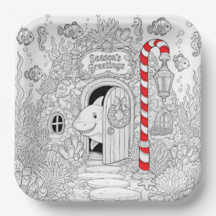 Weihnachtsmalbuch mit Hai Pappteller