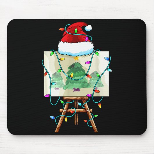 Weihnachtsmaler-Design _ Santa Xmas-Maler Künstler Mousepad (Vorne)