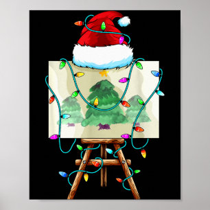 Weihnachtsmaler Design _ Santa Xmas Maler Künstler Poster