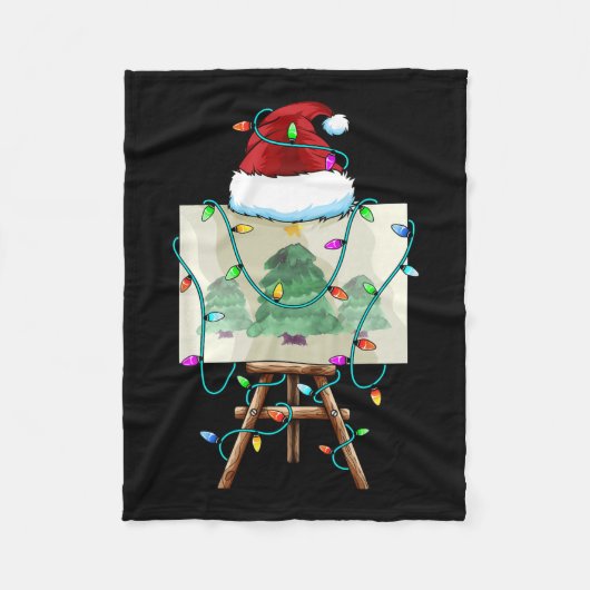Weihnachtsmaler Design Weihnachtsmaler Künstler Fleecedecke (Vorderseite)