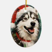 Weihnachtsmalerei Keramik Ornament (Vorne)