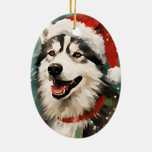 Weihnachtsmalerei Keramik Ornament (Hinten)