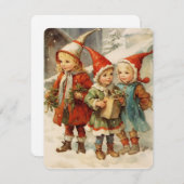 Weihnachtsmalerei mit Zauberkindern Feiertagskarte (Vorne/Hinten)