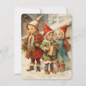 Weihnachtsmalerei mit Zauberkindern Feiertagskarte (Vorderseite)