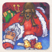 Weihnachtsmalerei Rechteckiger Pappuntersetzer (Vorderseite)