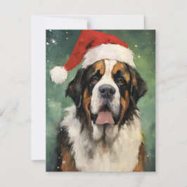 Weihnachtsmalerei St.Bernard Feiertagskarte
