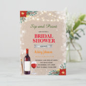 Weihnachtsmalerei und Sickereinladung Einladung (Stehend Vorderseite)