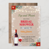 Weihnachtsmalerei und Sickereinladung Einladung (Vorne/Hinten)