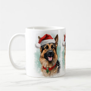 Weihnachtsmalereikunst des Deutschen Hirten Kaffeetasse
