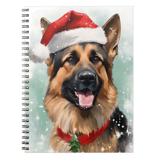 Weihnachtsmalereikunst des Deutschen Hirten Notizblock (Vorderseite)