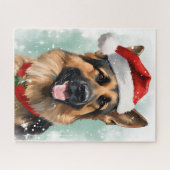 Weihnachtsmalereikunst des Deutschen Hirten Puzzle (Horizontal)